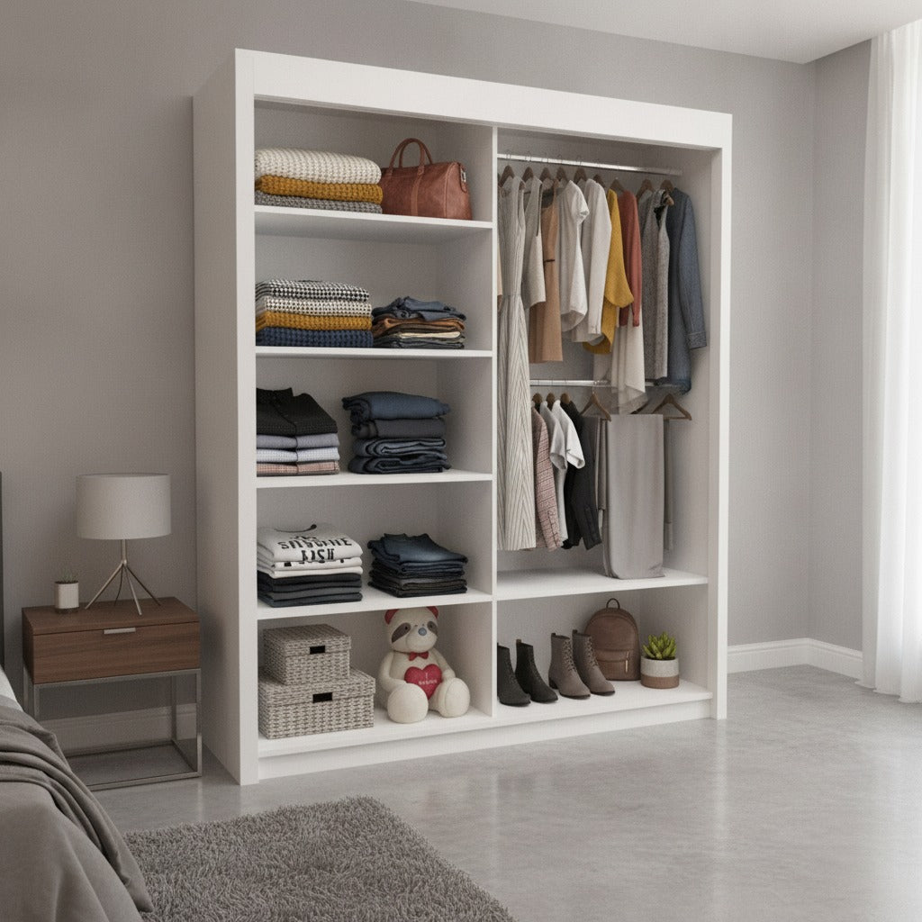 Sliding Mirrored Door Wardrobe - 180cm Nicole