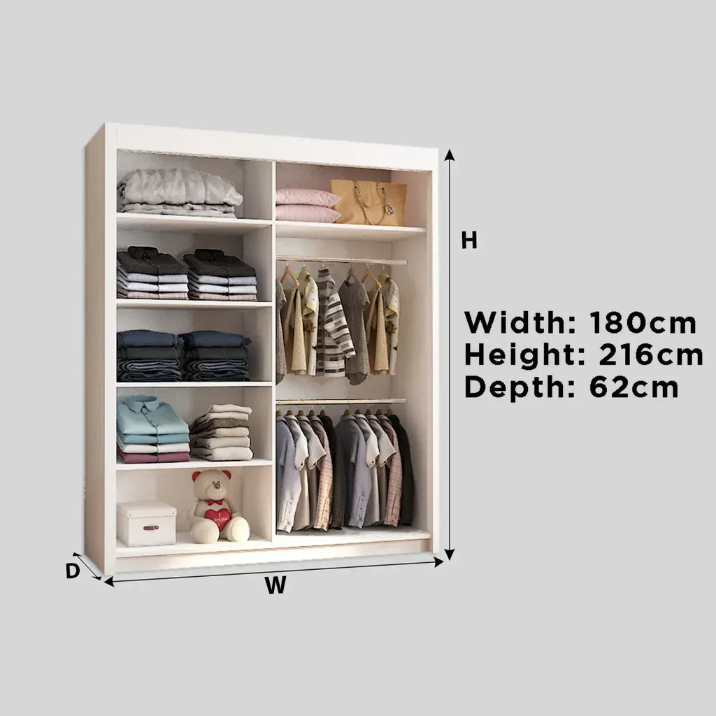 Daisy Wooden Sliding Door Wardrobe | 180 cm