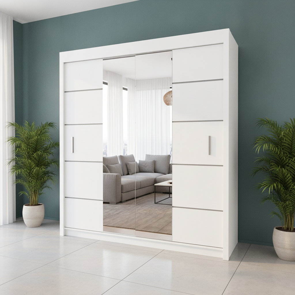 Sliding Wardrobe Centre Mirror Door 203cm – Oslo