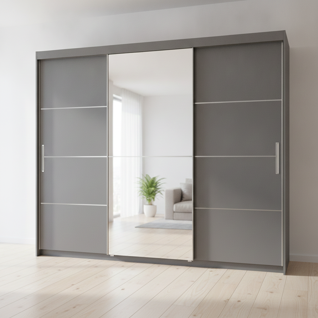 Sliding Wardrobe Centre Mirror Door 250cm – Oslo