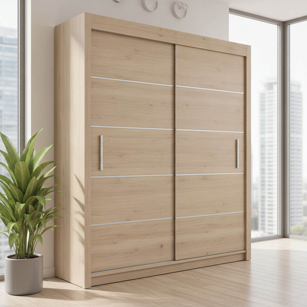 Daisy Wooden Sliding Door Wardrobe | 150 cm