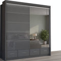 Flavia 2-Door High Gloss Sliding Wardrobe 203 cm